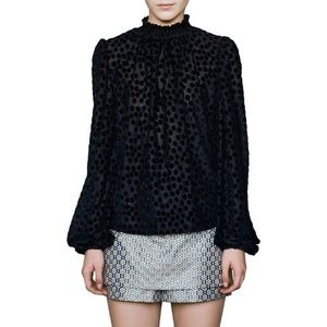 Maje polka dot blouse size 1